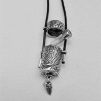 Fine Silver Vessel w Crystal